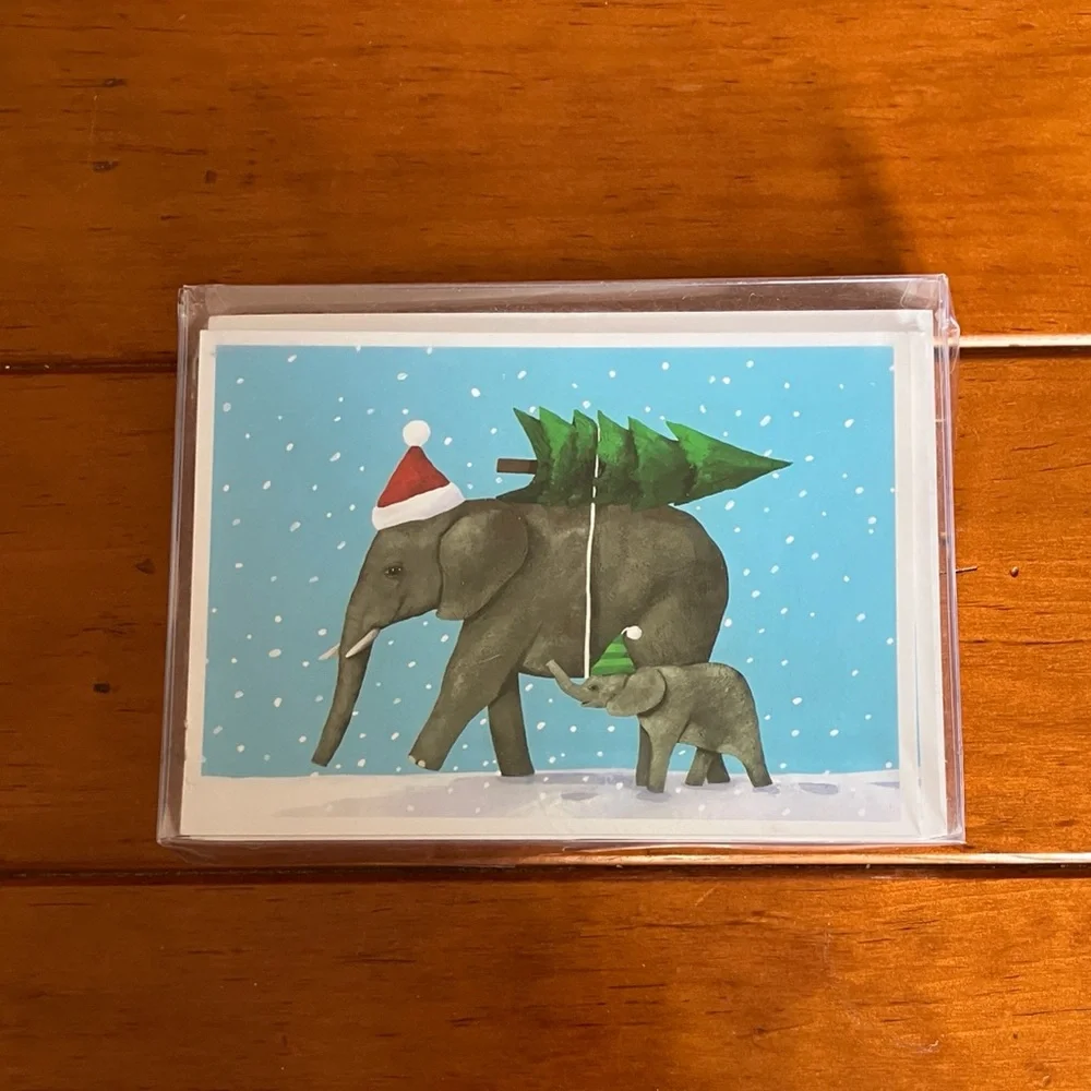 Partially Used Elephant Christmas Holiday Cards